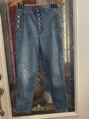 J Brand Natasha High Rise Skinny Crop Blue Jeans in Untamed Size 28 Inseam 26"